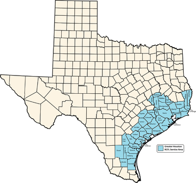 map of the service area of the greater huston RCFL