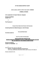 Example of Search Warrant - Computer (PDF)
