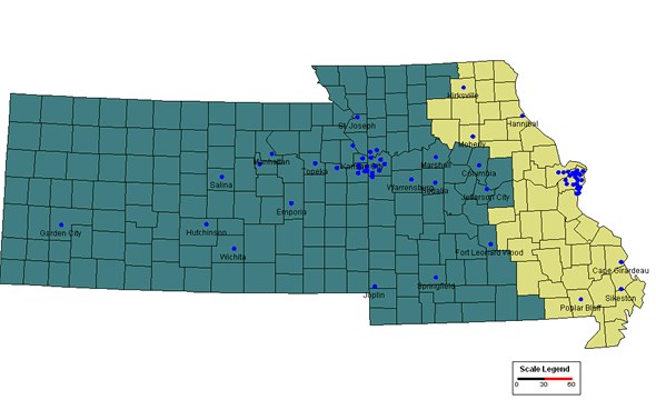 Heart of America RCFL - Service Area Map