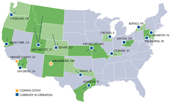 Map of RCFL locations