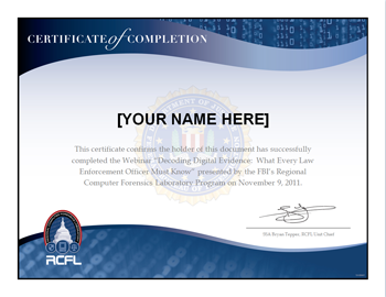 2011 Webinar Certificate
