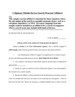 Cellphone (Mobile Device) Search Warrant Affidavit (PDF)