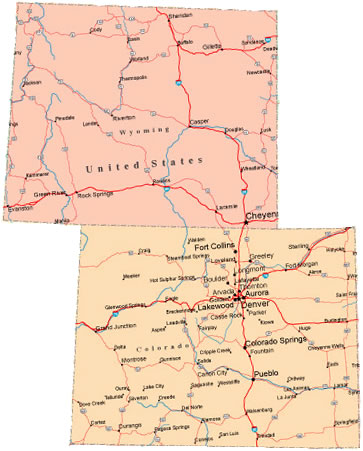 Colorado-Wyoming Map
