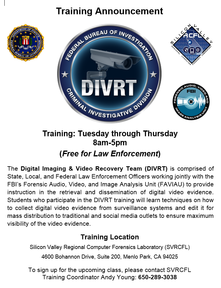 DIVRT Training Announcement